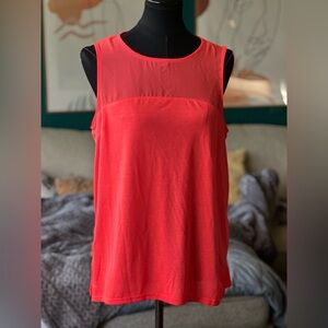 H&M Pink Coral Tank Top with Sheer Panel – Size Large – NWT